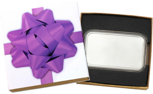 SilverTowne Natural Kraft Paper Gift Box with Purple Bow Box Sleeve & Capsule - Product Packaging [Add $7.00]